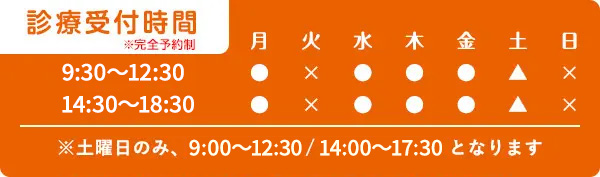 診療受付時間表
